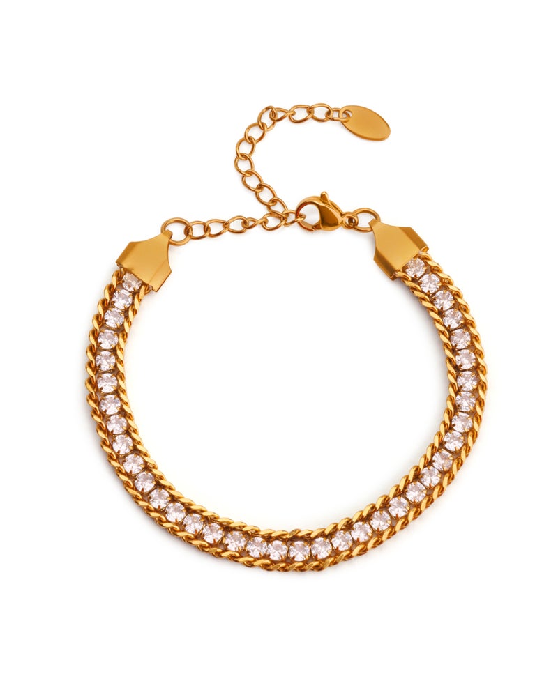 TAAHIRA Multilayered Zircon Chain Bracelet - Image 1